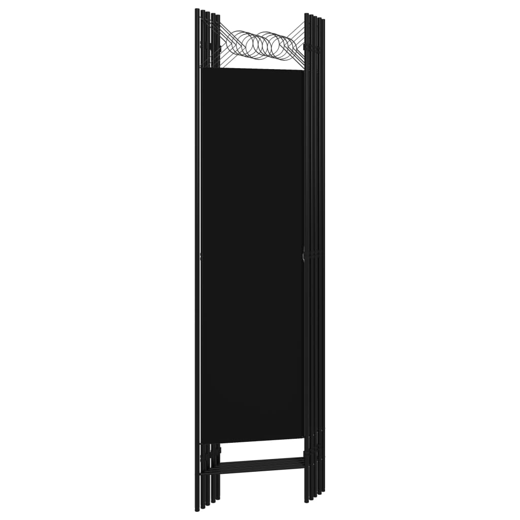 5-Panel Room Divider Black 200x180 cm